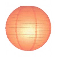 12" Paper Lantern Peach Blush Regular Wire Ribbed